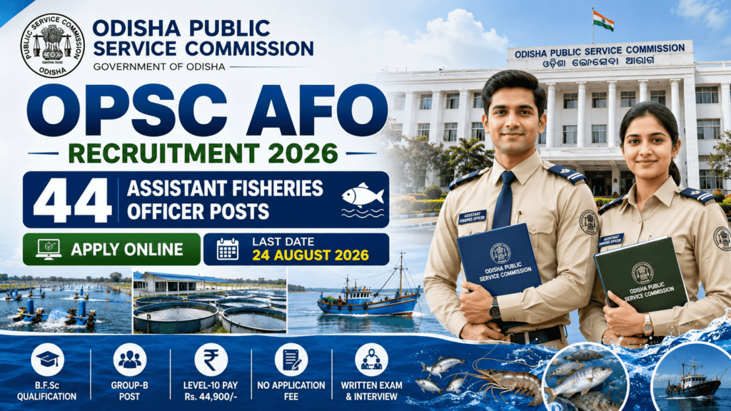 OPSC AFO Recruitment 2026 Assistant Fisheries Officer Notification
